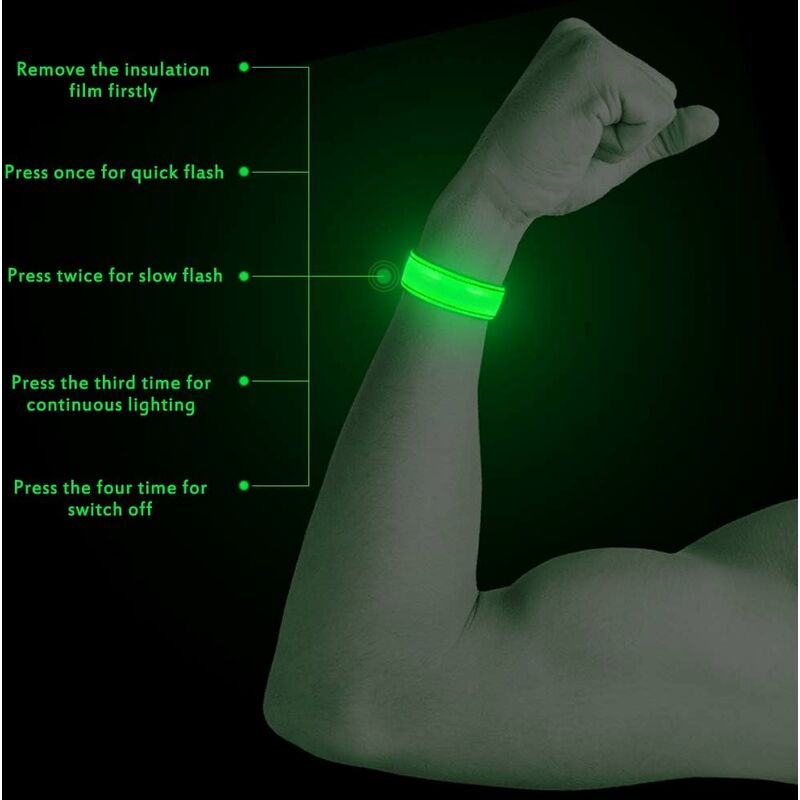 4PCS LED-Leuchtarmband, reflektierendes LED-Laufarmband, verstellbares  Blinkband-Armband, Sicherheits-LED-Laufarmband für Kinder, Erwachsene, Arm,  Handgelenk, Knöchel, Beinlaufen