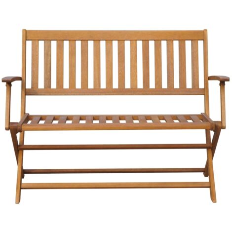 Gartenbank mit Auflage 120 cm Massivholz Akazie