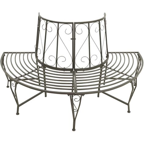 GartenBaumbank Halbrund 160 cm Stahl