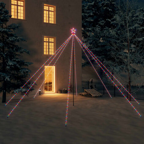 Weihnachtsbaum-Lichterkette für Innen- und Außenbereich 400 LEDs Bunt 2,5 m