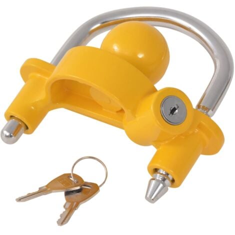 Deuba® Anhängerschloss 2 Schlüssel gelb