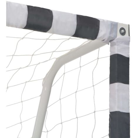 Fußballtor 300 x 200 x 90 cm Metall Schwarz und Weiß