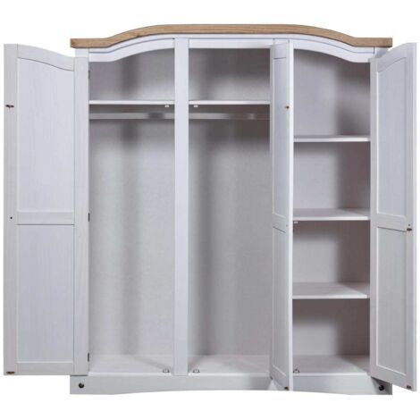 Kleiderschrank Mexiko-Stil Kiefernholz 2 Türen Grau