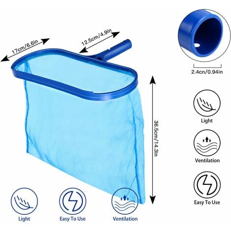 Riisoyu Pool Kescher Mit Feinmaschigem Netz - 62cm Für Pool & Whirlpool