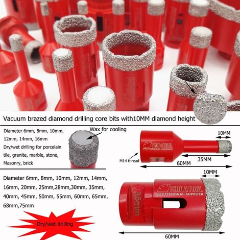 BGTEC Diamant Fliesenbohrer Set – 11-teilig (6–100 Mm) Mit Adapter, Für Porzellan, Keramik & Mehr