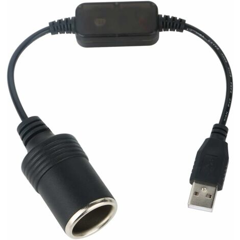 12V USB A Stecker auf Buchse Zigarettenanzünder-Kabelkonverter, Auto-Buchse- Konverter, Auto-Zigarettenanzünder-Buchse für GPS E-Dog Longziming