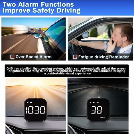 Auto-GPS-HUD-Smart-Tachometer, KMH/MPH-Anzeige, 2,0-Zoll-LCD-Display mit  Ermüdungswarnung, Navigationskompass