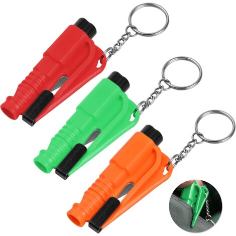 Auto-Schlüsselanhänger, 3-in-1-Fluchtwerkzeug, Fensterbrecher,  Sicherheitsgurtschneider und SOS-Pfeife, Schlüsselanhänger-Sicherheitswerkzeug  für Autos, Busse