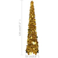 Künstlicher Pop-Up-Weihnachtsbaum Golden 120 cm PET