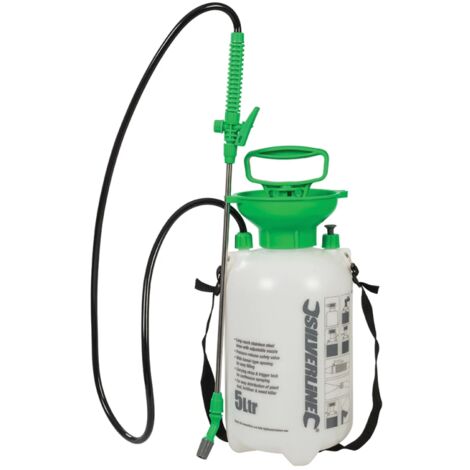 Silverline – Pulvérisateur à pression préalable 5 L – Lance en acier inoxydable avec buse réglable – Réservoir translucide renforcé – Pression nominale 3 bars