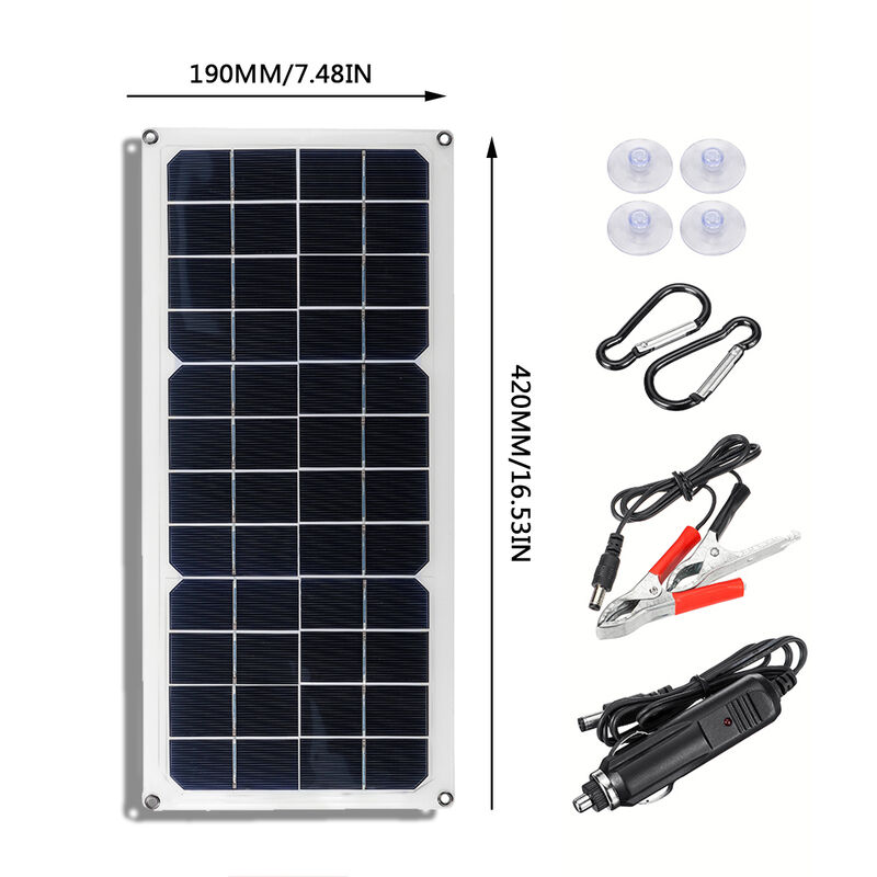 Pannello Solare 30W Doppio DC USB Monocristallino Flessibile Caricatore  Portatile 42 x 19 cm per Campeggio Manta