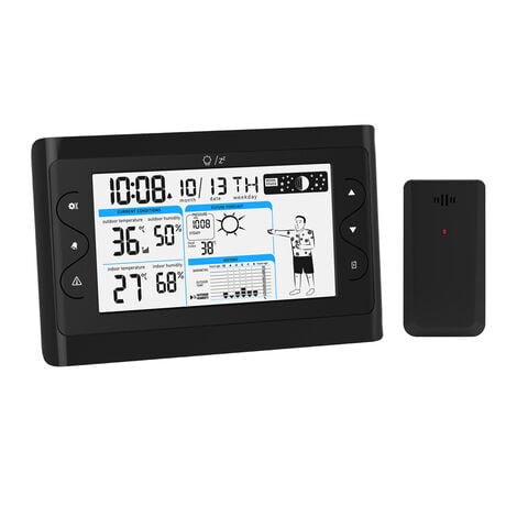 Stazione meteorologica Temperatura Umidità Barometro Sensore AUG-8639 Ampio  display LCD Orologio digitale wireless Manta