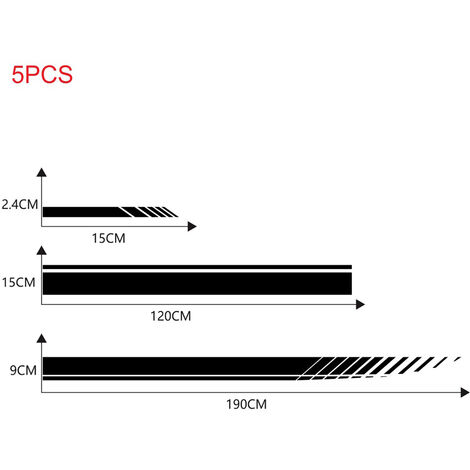 5 pezzi/set adesivi per decalcomanie a strisce per auto da corsa sportiva  per specchietto retrovisore/