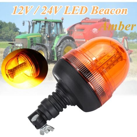 LED rotante lampeggiante ambra Beacon Flessibile montaggio su palo DIN Spia  luminosa a LED per trattore Agito