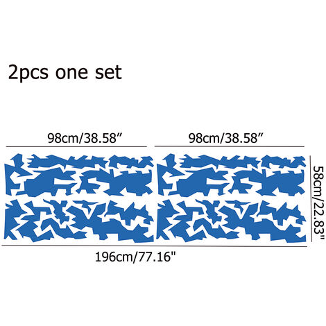 2x Adesivi laterali per auto 196x58cm Impermeabili per auto, camion,  barche, moto e qualsiasi altra superficie