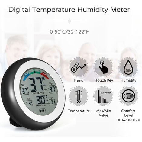 igrometro digitale igrometro monitor della temperatura dell'umidità Agito