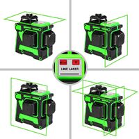 Livella laser 3D 12 linee luce verde autolivellante digitale misurazione rotante 360&deg; Normative europee (Accessorio non incluso)