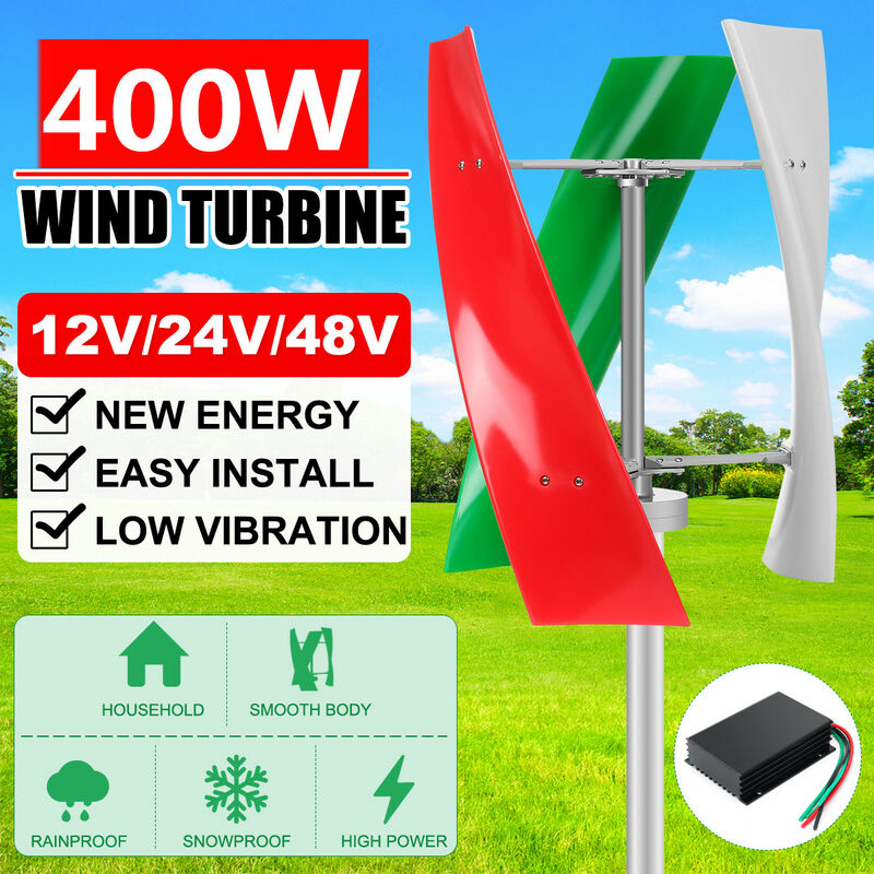 Generatore eolico a turbina da 100 W a 3 pale 24 V con controller MPPT -  Elevato utilizzo dell'energia / Installazione semplice / Vibrazioni ridotte  / Basso rumore LBTN