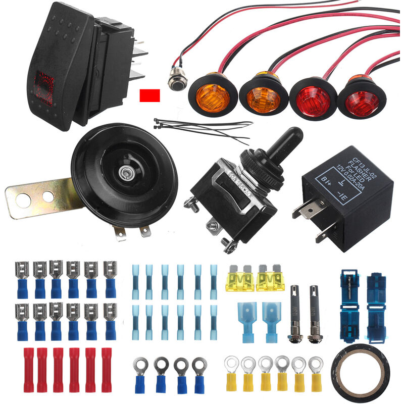 Kit indicatori di direzione a bilanciere 12V con clacson e luce di  retromarcia per carrello da golf Polaris Ranger General RZR SXS ATV UTV LBTN