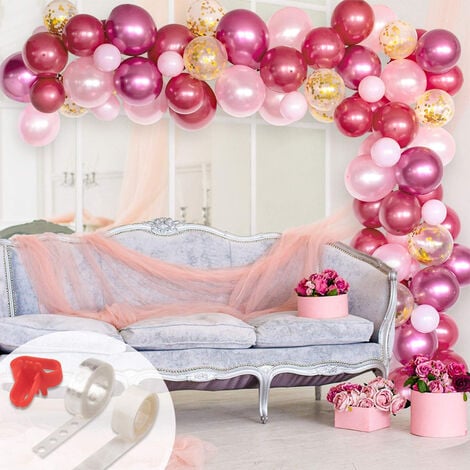 Matrimonio viola rosa palloncino arco Kit decorazioni per feste di  compleanno per ragazze palloncini in lattice