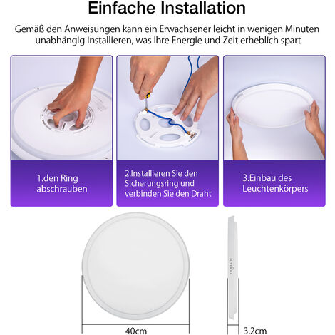 Plafoniera LED Wi-Fi Smart 22W RGB + CCT Ultrasottile Aigostar