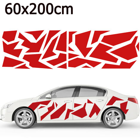 Universal 60cm x 200cm Auto Car Side Body Stickers Decalcomanie Vinile  Graphic Decor (Rosso) LBTN