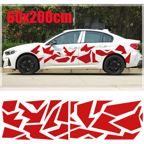 Universal 60cm x 200cm Auto Car Side Body Stickers Decalcomanie Vinile  Graphic Decor (Rosso) LBTN