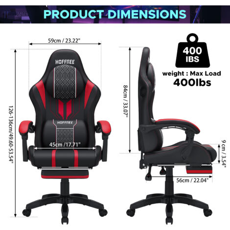 ALFORDSON Sedia Da Gaming Massaggiante, Sedia Da Ufficio Per Computer Con Poggiapiedi, Sedia Da Gaming Racing, Capacità Di Carico 180 Kg, Schienale Regolabile Da 90 A 150°, Tessuto, Grigio Impunture - Foto 2