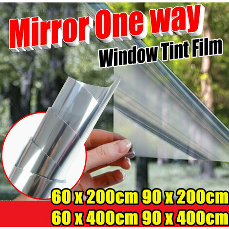 90x400CM Pellicola per vetri argento unidirezionale Pellicola solare non  adesiva antistatica anti UV argento