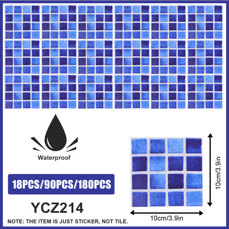 180PCS 10 x 10CM Adesivi per piastrelle Bagno Cucina Mosaico Decorazione  murale autoadesiva YCZ214