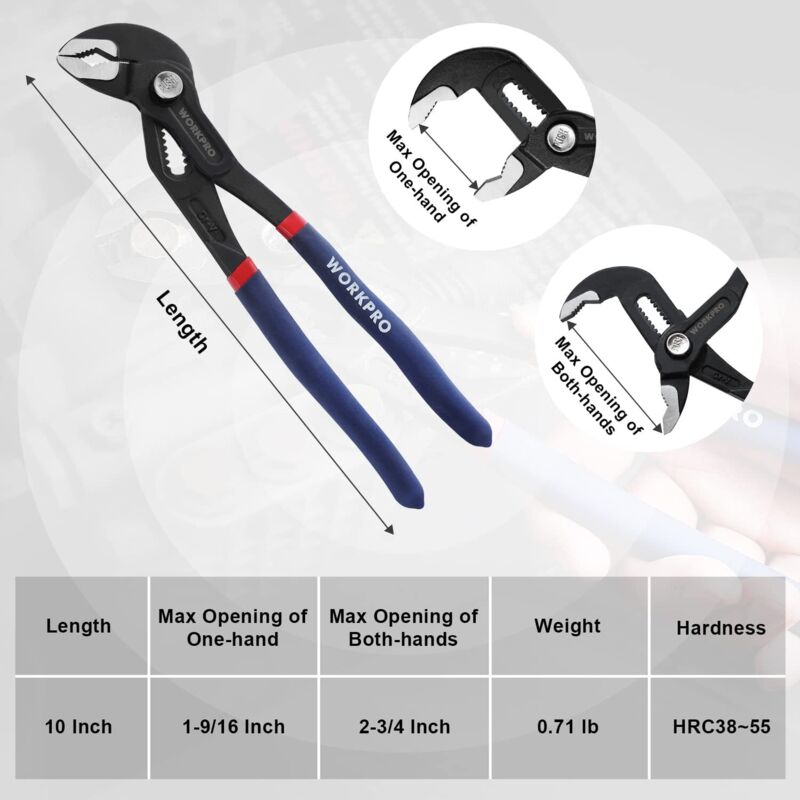WORKPRO Pince ultiprise de Pointe 305 avec ulti Position de