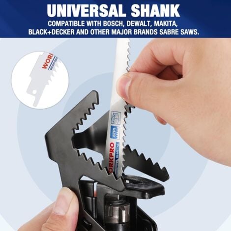 WORKPRO Lames de Scie Sabre, 6 Pièces BIM 14/18/24/6 TPI Lame de Scie pour Métal et Bois avec Boîte de Rangement