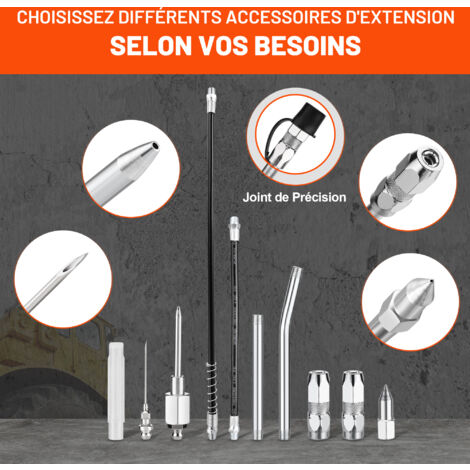 Pistolet à Graisse Pneumatique, Pompe à Graisse Haute Pression 400CC Outil De Graissage Manuel à Cartouche De Graisseur 8000-11000psl Pour Injection D' Dans Les Automobiles