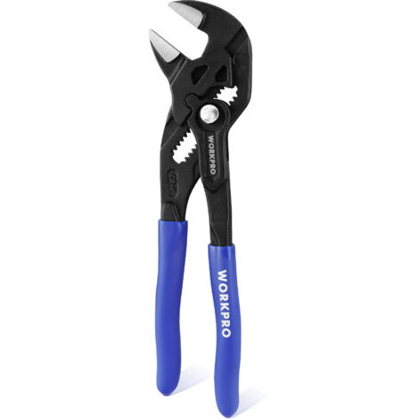 WORKPRO Clé à Pince 180 mm, Pince Multiprise en Acier Cr-V, Serrage Rapide, Ouverture Maximale de 40 mm, Pince-Clé Polyvalente pour Serrage et Ajustement