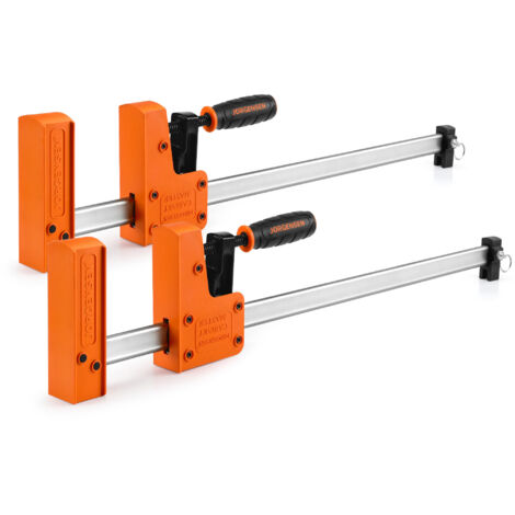 JORGENSEN Jeu de 2 Serre-joints à une Main en Acier et Nylon pour une Fixation Précise, Largeur de Serrage de 600 mm, Force de Serrage Maximale de 680 kg, Plage d'Étirement jusqu'à 770 mm