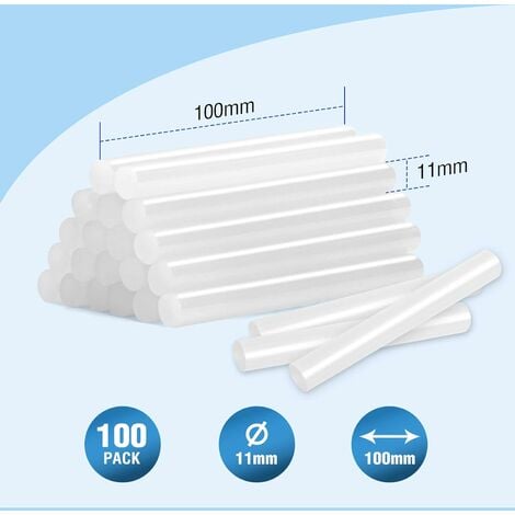 WORKPRO Lot de 100 Bâtons de Colle Chaude 100 x 11 mm, Bâtonnets de Colle Transparents Universels pour Pistolet à Colle Chaude, Idéal pour Bricolage, Artisanat, Loisir