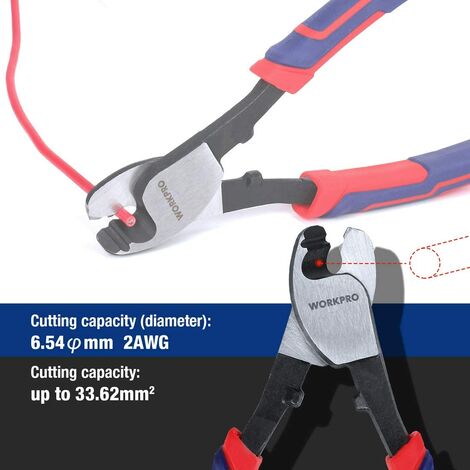 WORKPRO Pince Coupe-Câble 210mm, Idéal pour Couper les Câbles en Cuivre, en  Aluminium et les