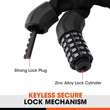 Antivol à Chaîne ABUS Catena 6806K – Niveau De Sécurité 6, Acier Trempé 6 Mm, Tube Textile Noir, 110 Cm – Léger Et Résistant