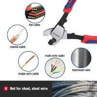 WORKPRO Pince Coupe-Câble 210mm, Idéal pour Couper les Câbles en Cuivre, en Aluminium et les Câbles Electriques