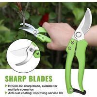 Sécateur De Jardin Skythrive – Acier Inoxydable, Léger Et Précis – Pour Fleurs, Fruits, Légumes, Bonsaï – Vert, Avec étui De Sécurité