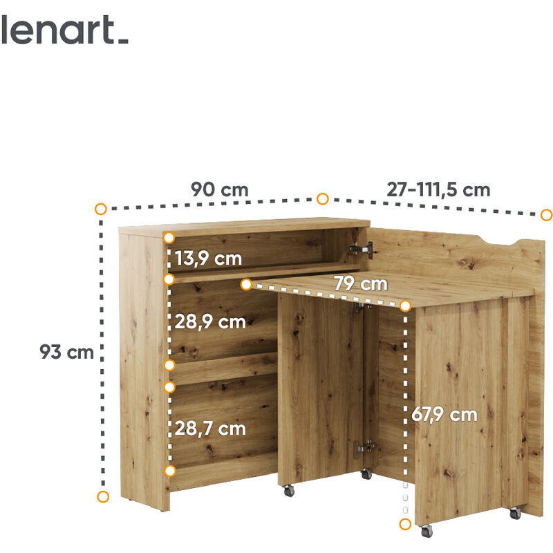 Bureau droit plateau chêne clair Teamline L 140 cm - piètement métal