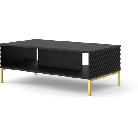 Table basse SURF 90x60 cm fraisé noir mat + pieds (1/5)