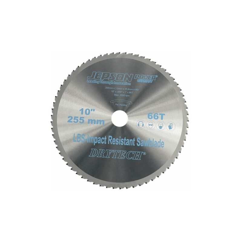 HM-Sägeblatt Drytech® (dünnwandig) für 255 mm / schockresistent Jepson Stahl LBS 66Z Ø
