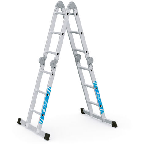 Vielzweckleiter Multitec M Alu.Sprossen 4x3 gekl.H1020xB750xT260mm Holzbelag (1/5)