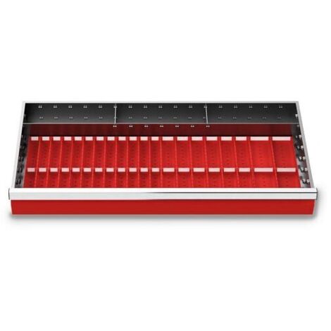 Muldenplatten Set 47-teilig, R 36-16, Schubladennutzmaß 900 x 400 mm, Blendenhöhe 100 mm, Maße in mm (BxTxH): 900 x 400 x 80