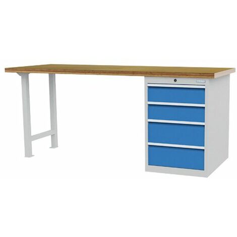 Reihenwerkbank Breite 2000 mm, R18-24, Schubladenblock mit 4 x Schublade Maße in mm (BxTxH): 2000 x 750 x 859 (1/7)