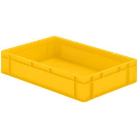 LA-KA-PE Transport-Stapelkasten B600xT400xH120 mm gelb, geschlossen ohne Griffloch