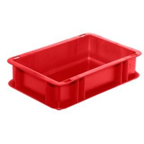 LA-KA-PE Transport-Stapelkasten B300xT200xH75 mm rot, geschlossen ohne Griffloch
