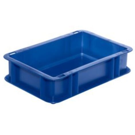 LA-KA-PE Transport-Stapelkasten B300xT200xH75 mm blau, geschlossen ohne Griffloch