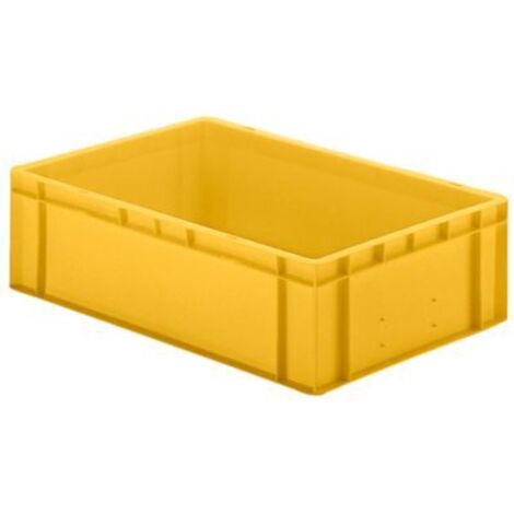 LA-KA-PE Transport-Stapelkasten B600xT400xH175 mm gelb, geschlossen ohne Griffloch